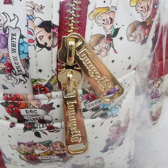 NEW Loungefly Disney Snow White 7 Dwarfs Tattoo Exclusive Mini Backpack - Picture 7 of 10